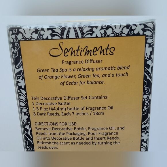 Ceramic Air Freshener Set Green Tea Spa Scent Reed Diffuser Home Fragrance Kit - Picture 4 of 5